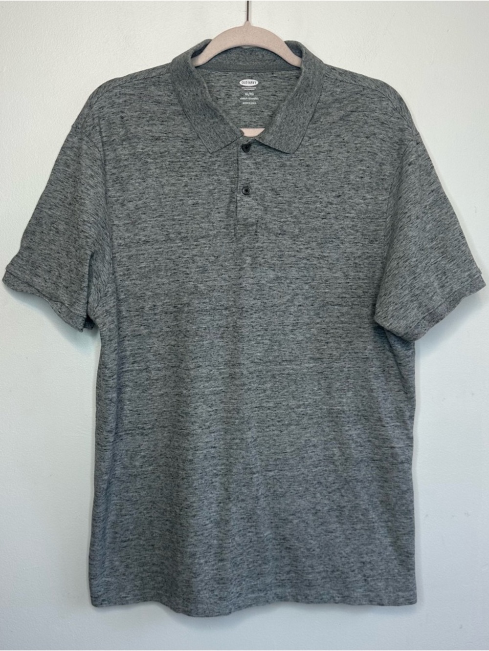 Old Navy Men’s Gray Short Sleeve Polo Tee Size XL Casual Cotton Spandex Blend